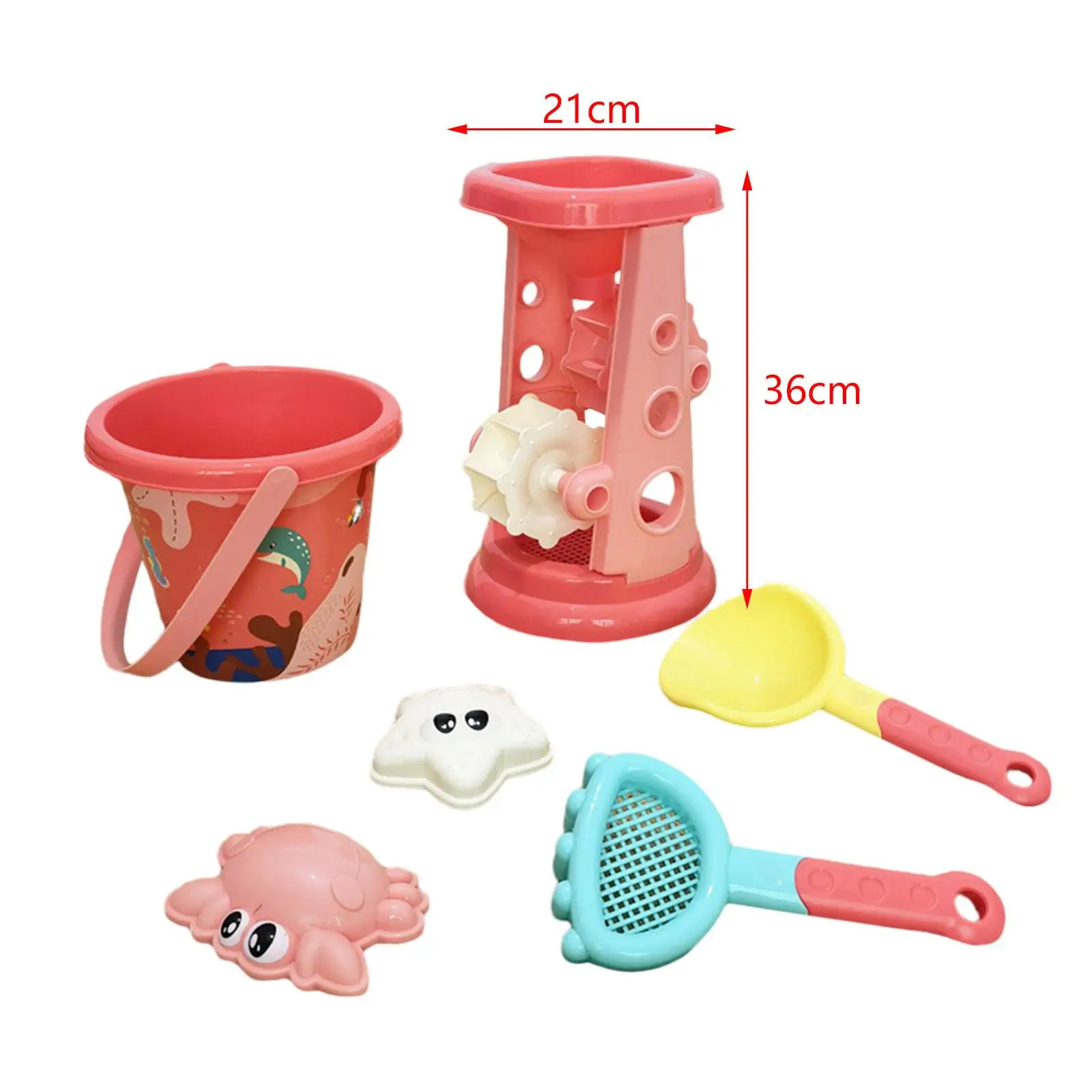 6 Pieces Beach Sand Toy with Sand Sifter, Sand Tools, Sand Casting Sand Castle Toy for Backyard Party Birthday Garden Beach