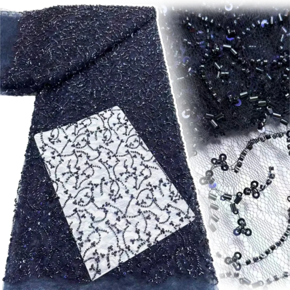 

Африканское кружевное полотно с бисером, зеленое, высококачественное нигерийское шифоновое кружево с пайетками, подходит для пошива свадебных и праздничных платьев, 2181