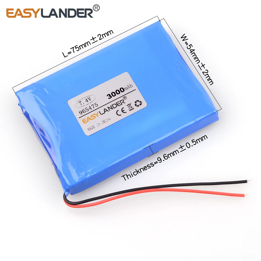 

7.4V 3000mAh 965475 Li-polymer battery for tablet pc cell DVD phone POWER BANK Android Phone 965576 965573 satellite finder