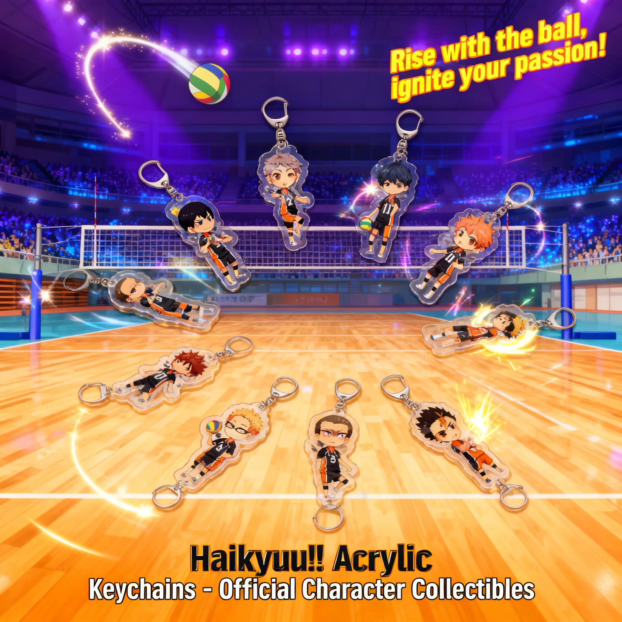 

Volleyball Haikyuu Keychain Acrylic Keychain Shoyo Hinata Tobio Kageyama Kei Tsukishima Koushi Sugawara Anime Merchandise Gift