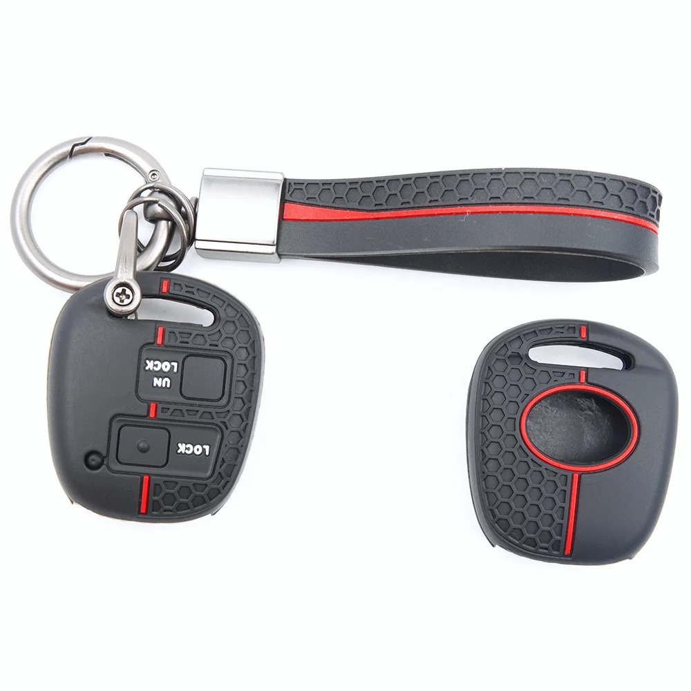 For Toyota FJ Cruiser Land Cruiser Prado 4Runner Protective Silicone Remote Key Case Lanyard Key Ring Premium Protective