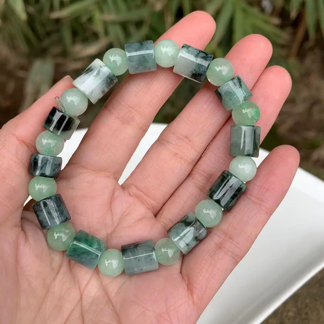 Natural Burma Jade Bracelet for women Myanmar Jadeite Green Real ACCESSORI GIFT BEAD DROPSHIP JEWELRI FASHION