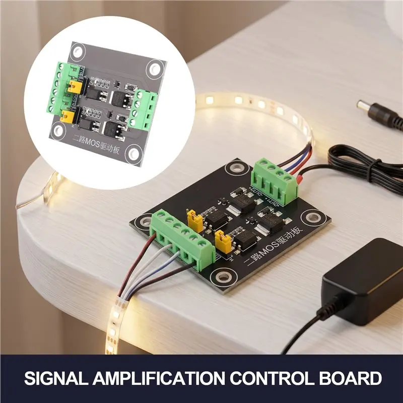 [B24B!】 PWM-Control Electronic Switch Board,2-Channel MOSFET Module Signal Amplifier Single-Chip Microcomputer Controller Amplif
