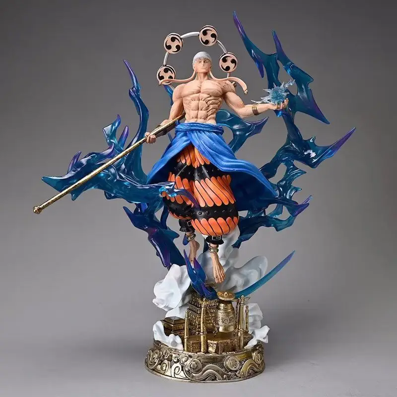 

One Piece Enel GK Figure Three Interchangeable Head Sculpts Illuminated Anime Statue Collectible Desktop Ornament For Anime Fans