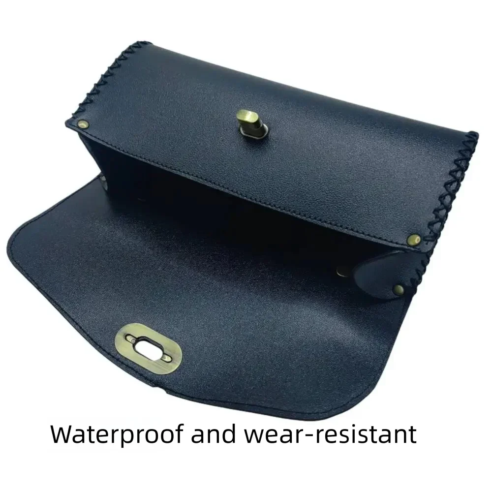 New Retro Bicycle Tail Bag PU Leather Waterproof Cycling Bag Saddle Pouch Front Personalized Riding Vintage Bike Bag view 6