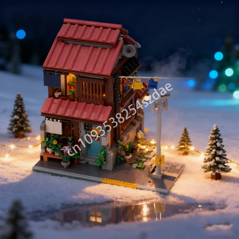 2521pcs MOC The Alley Home Modulared Model Building Blocks Christmas Gift Architecture Toy Assemble DIY Idea Brick Kids Birthday