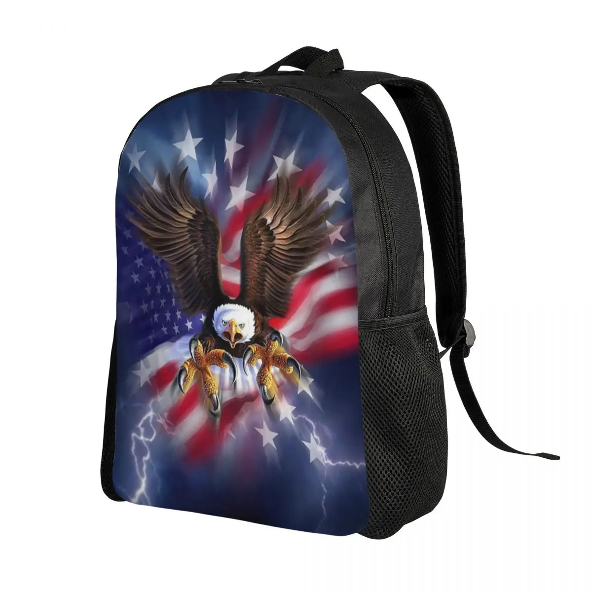 American Flag And Eagle Backpacks for Women Men Water Resistant School College US Patriotic Bag Printing Bookbag