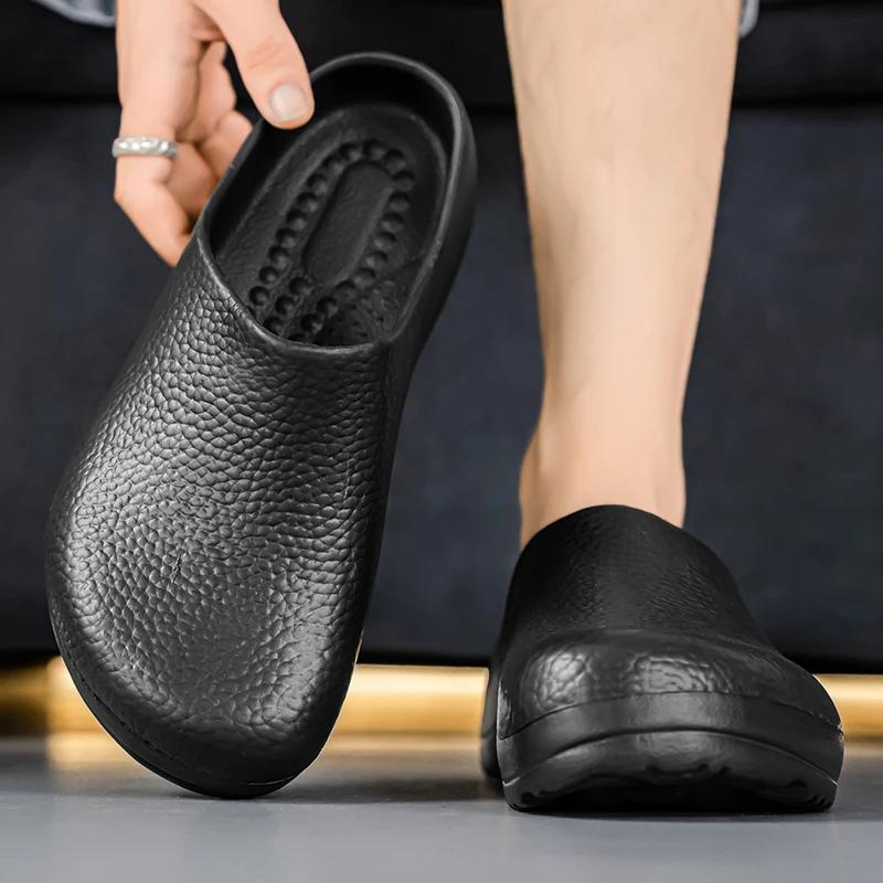 Mens Couple's Anti Slip Waterproof Chef Kitchen Shoes Men Women Dirt Resistant Work Shoes Sandals Nurse Shoes Mules Breath Clogs