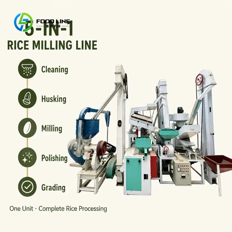 Customized Full Set Rice Milling Equipment with Motor for Paddy to White Rice Production High Efficiency Polishing & Grading