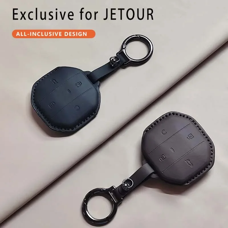 

Для Jetour Traveller T1 T2 2025: Кожаный чехол-брелок для автомобильного ключа, защитный корпус, аксессуары для авто