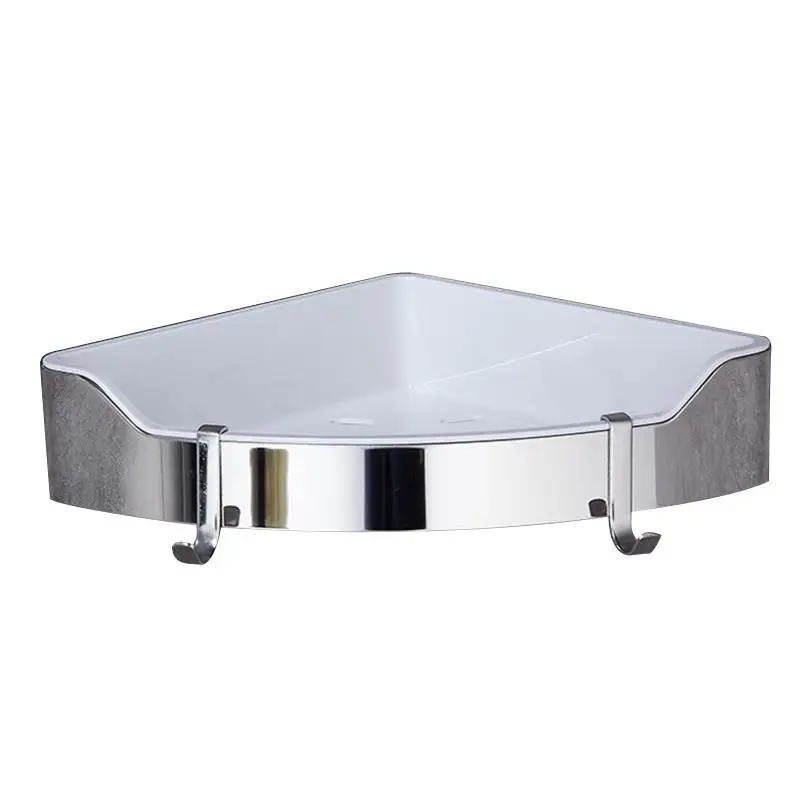 Y1UD Shower Shelf Shampoo Holder Bathroom Shower Corner Caddy with 2 Hooks
