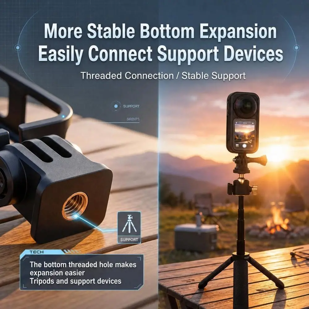 Shock Resistant Camera Mounting Cage PVC Precise Cutouts Action Camera Cage Open Frame Mount Adapter for Insta 360 X6