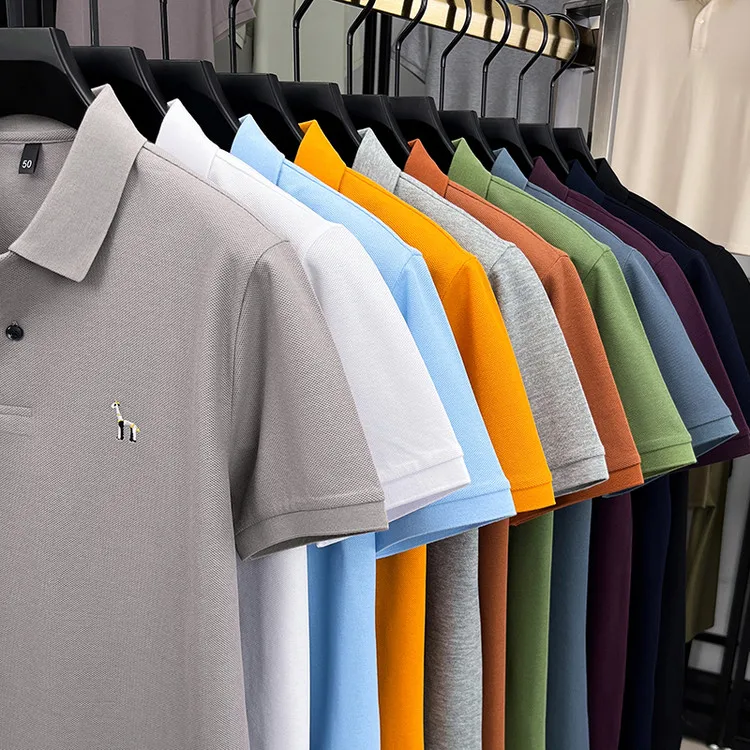 100% القطن 2025 الصيف الساخن التلبيب كم قصير بولو سليم صالح الأعمال عادية تي شيرتات قصيرة الاكمام الراقية جودة 11 ألوان