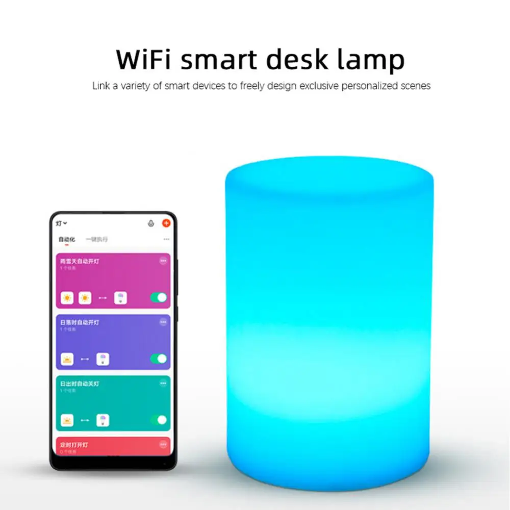 Imagem -03 - Tuya Wifi Smart Led Night Light Lâmpada de Mesa Rgb Regulável App Voice Control Timing Trabalhar com Alexa Home pc Pcs