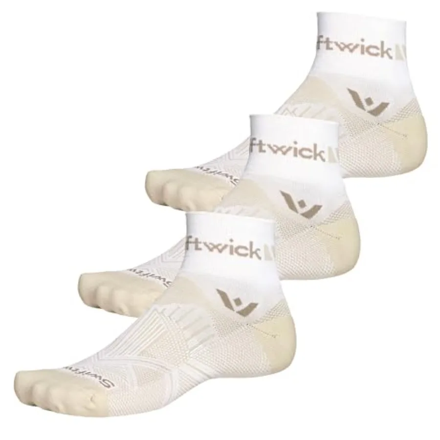 

Swiftwick- ASPIRE QUARTER CREW Running and Cycling Socks Lightweight Compression Fit