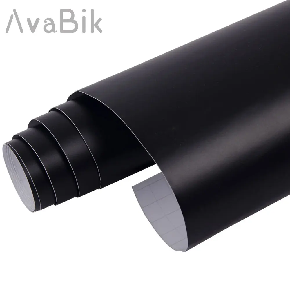 Highest quality PET Matte Black Vinyl Wrap Film Foil With Air Release Initial Low Tack Glue for Hood Motorcycle Auto Stickers