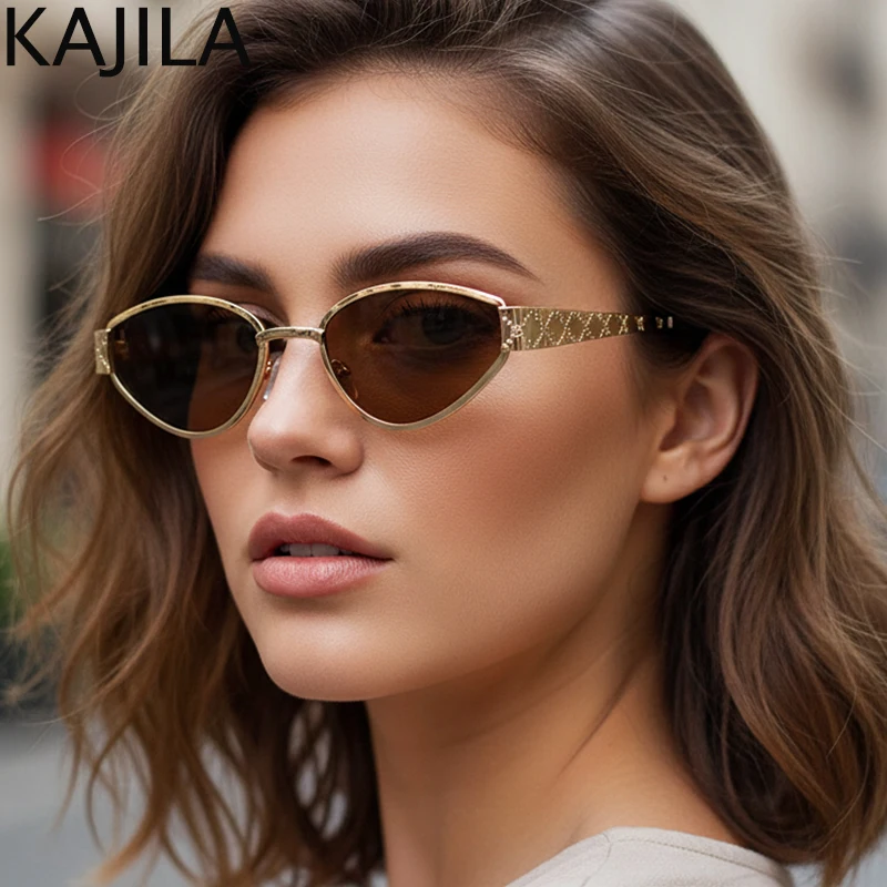 

Vintage Sexy Cat Eye Sunglasses Women 2025 Luxury Brand Fashion Metal Small Frame Oval Sun Glasses Retro Outdoor Shades UV400