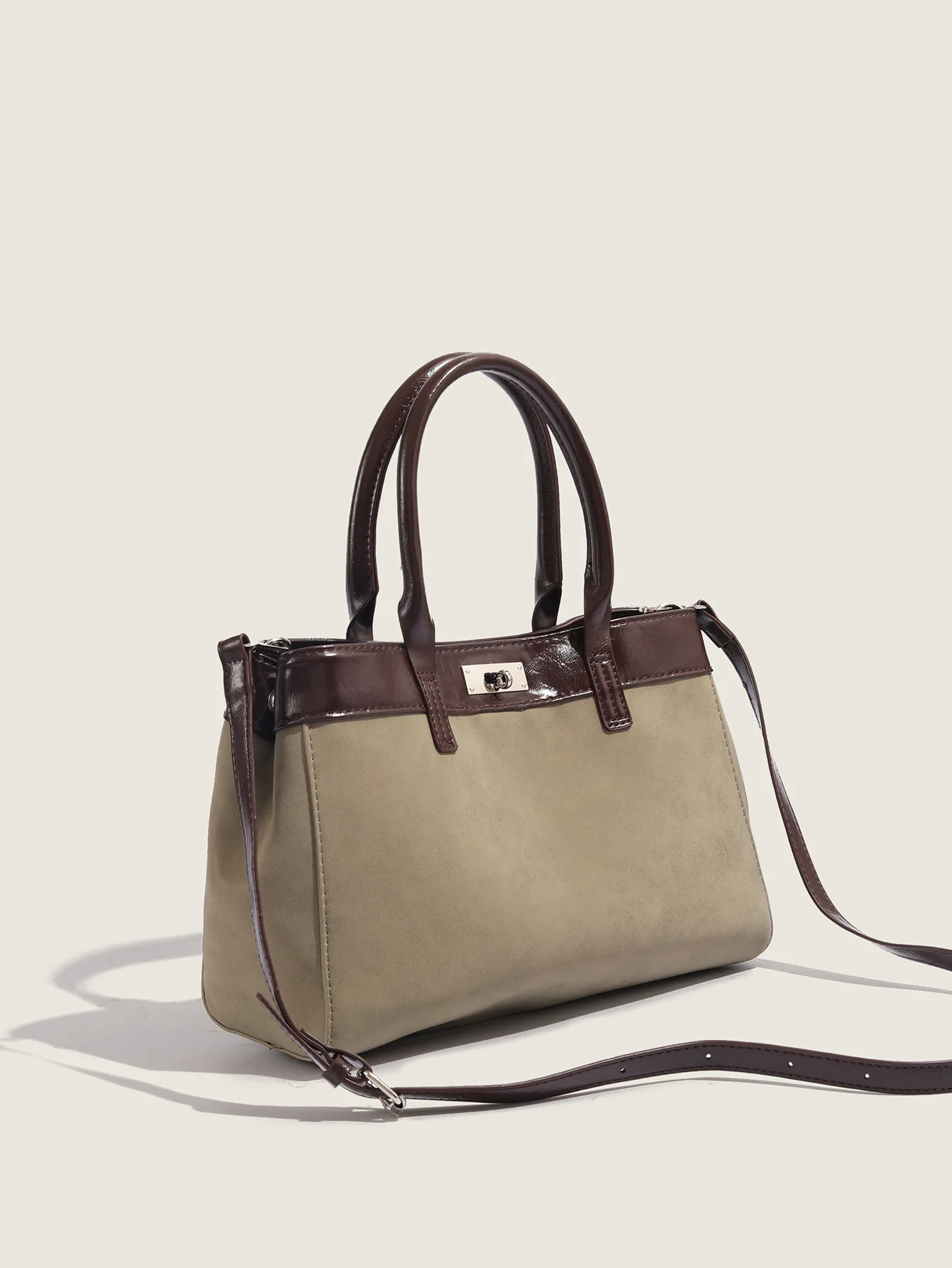 

2025 Fashion Retro Splicing Commuter Bag Shoulder Messenger Bag