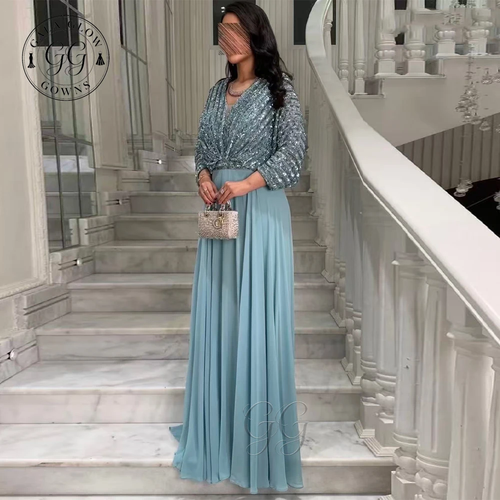 GalaG Luxury Sequin Prom Dresses Off Shoulder Birthday Dubai Saudi Arabic Evening Gowns Floor Length Formal Occasion Party Dress