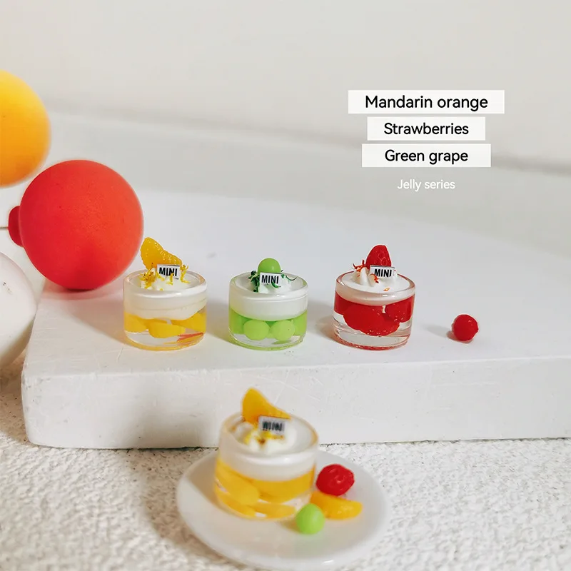 Mini Fruits flottants de Simulation 1:12, tasse de boisson à la gelée, jouet Miniature, modèle de scène, accessoires de maison de poupée, décor créatif