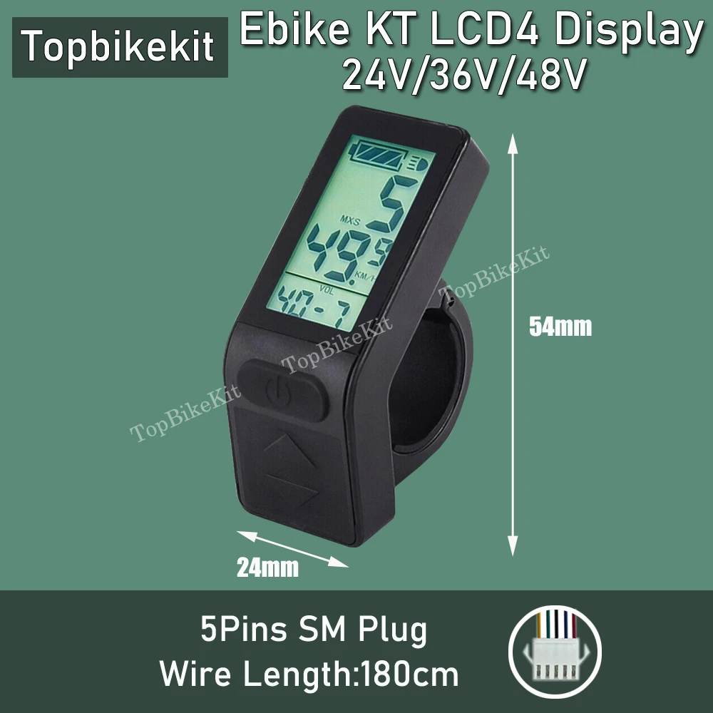 KT LCD3 Scherm Voor KT Serie E-bike Controllers – 24V/36V/48V, Met Snelheid, Watt, Accu, Cruisecontrol En IP64 Waterdicht