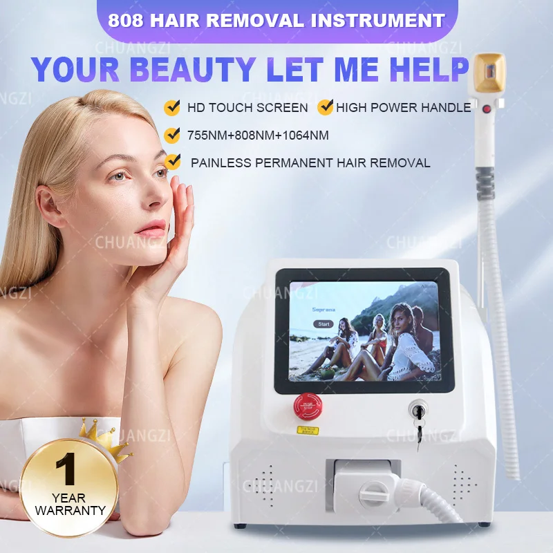 Diode Painless Hair Removal Machine Professional 808 Ice Platinum the whole body Epilator 755 1064 Home Use Or Salon 3 Wavelengt