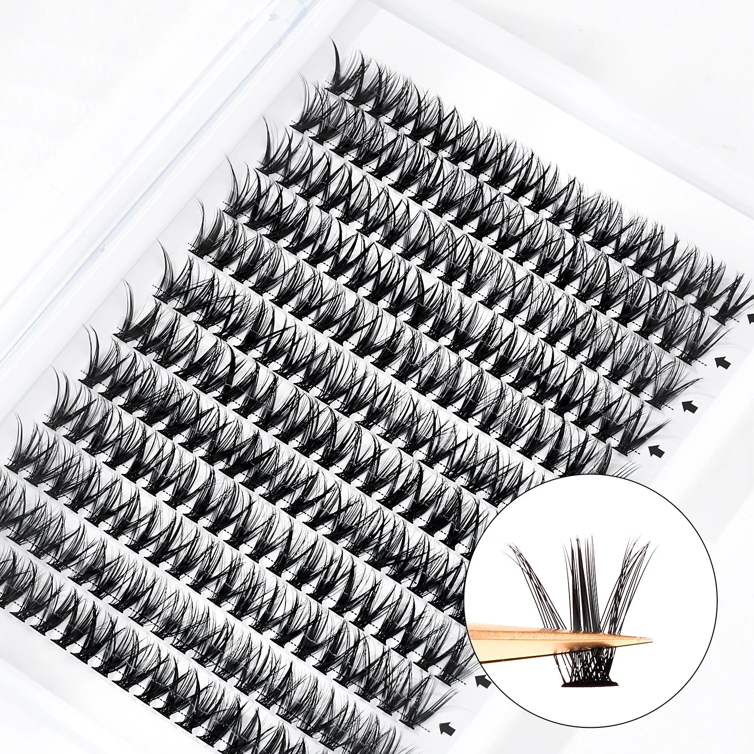 Individual Cluster Lashes Faux Mink Premade Volume Fan Eyelash Extension Heat Bonded Cluster Lash Self-grafting Supplies