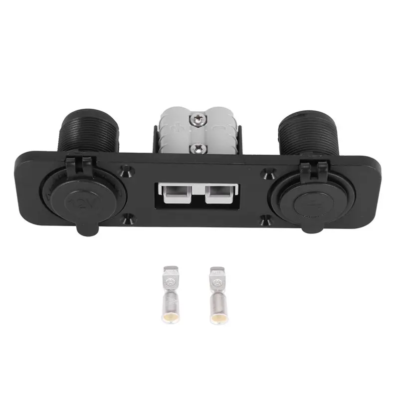 3X Flush Mount For Anderson Plug Socket Double USB Socket Panel For Caravan Camper Boat Truck-N30R