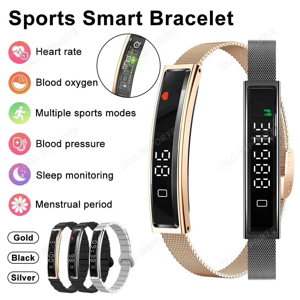

Women Smart Bracelet Sleep Heart Rate Monitoring Activity Fitness Tracker Sports Wristband Waterproof Smart Watch Men Smartband