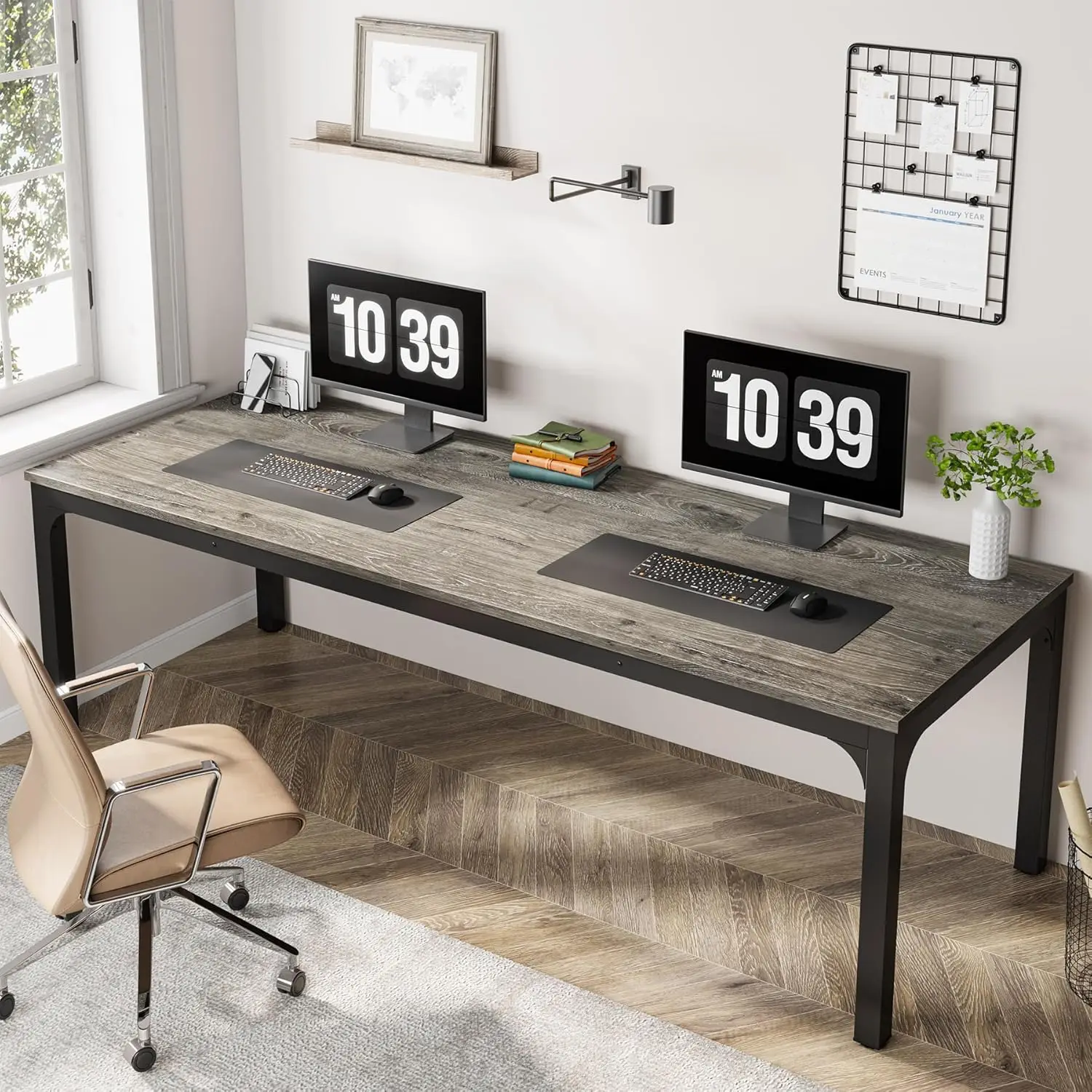 78.7 Inches Extra Long Computer Desk 2 Person Desk, Double Long Desk, Workstaion for Home Office