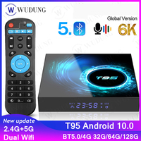 New T95 Android 10.0 Smart TV Box Allwinner H616 Quad Core BT5.0 2.4G&5G Dual wifi 4GB 32GB 6K 1080P Set Top Box