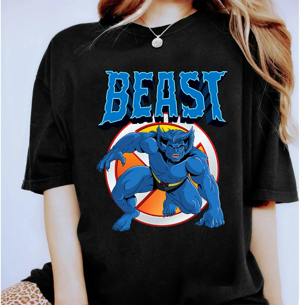 

Marvel X-Men Beast Retro 90s T-shirt Marvel Comics Party Gift T-shirt, Pure Cotton Unisex Couple Undershirt cosplay