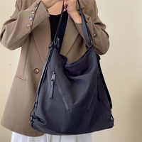 Waterproof Nylon Backpack Shoulder Bag Large Capacity Handbag Black Casual Crossbody Tote for Women Travel