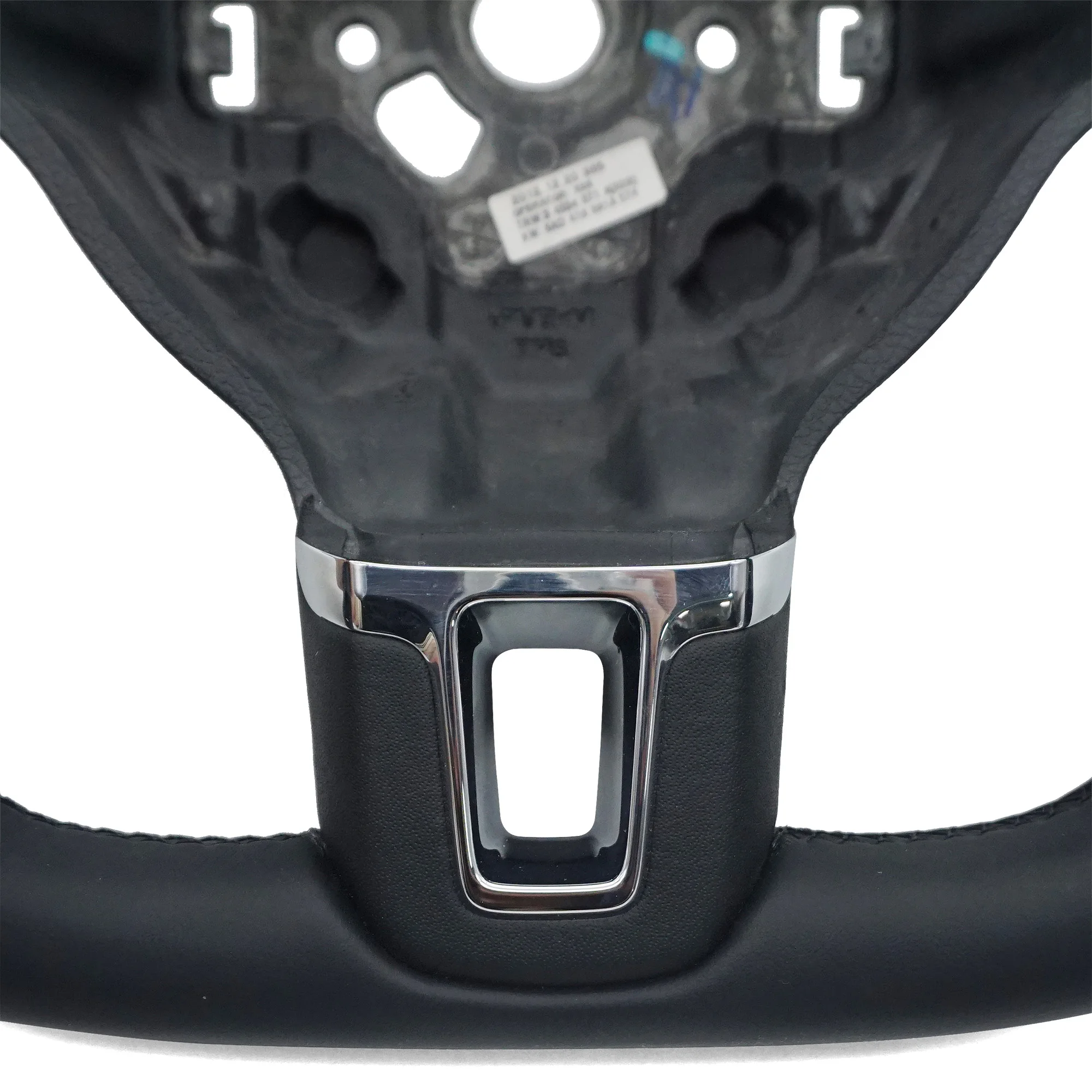 Leather Half Perforate Steering Wheel(Without Paddle Shifters)for VW Volkswagen Golf 6 MK6 CC Passat B7 Tiguan Black Stitching view 5
