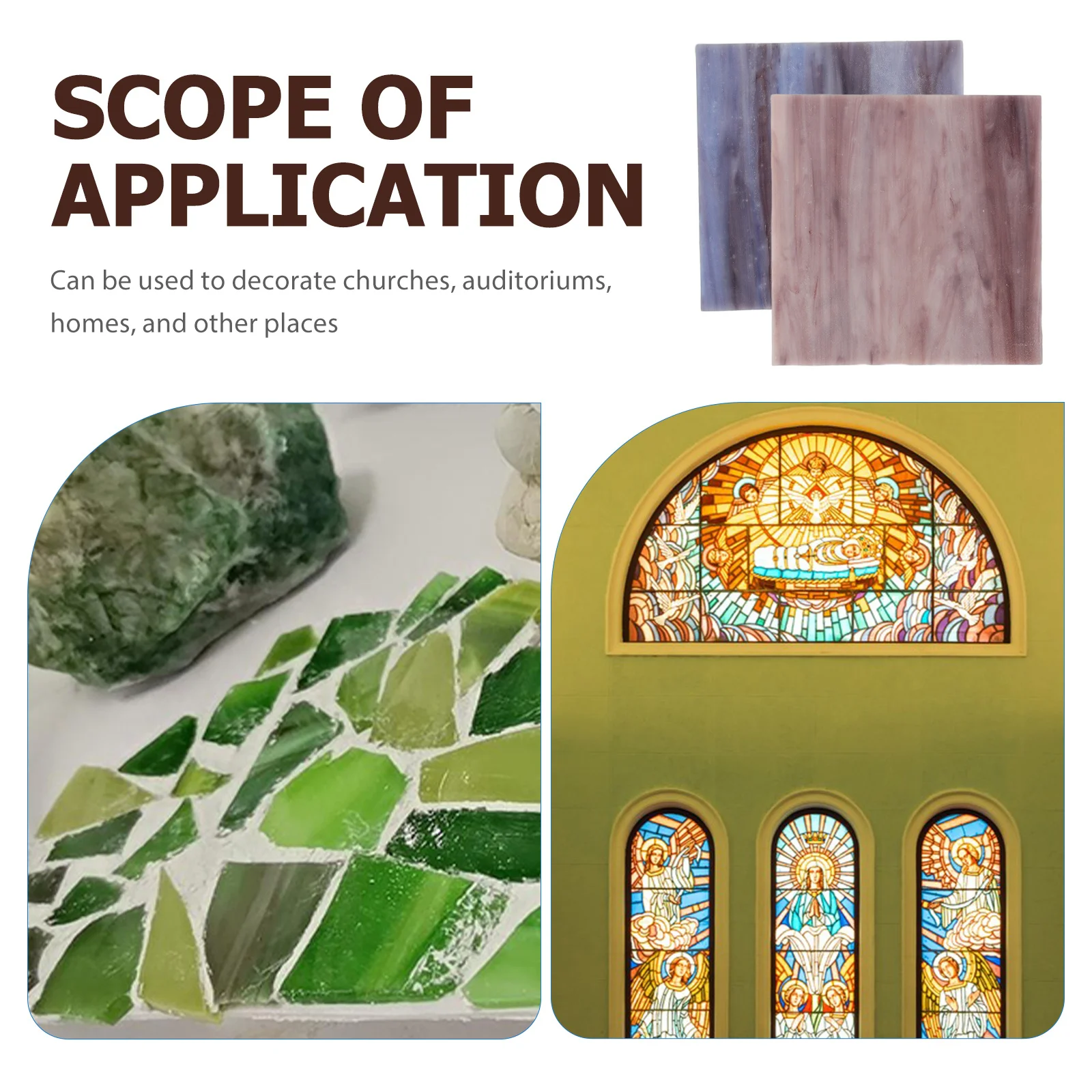 

2Pcs Colorful Glass Pieces Handmade Mosaic Tiles for DIY Crafts Home Decor Bright Design Exquisite Detail Stained Glass Sheets