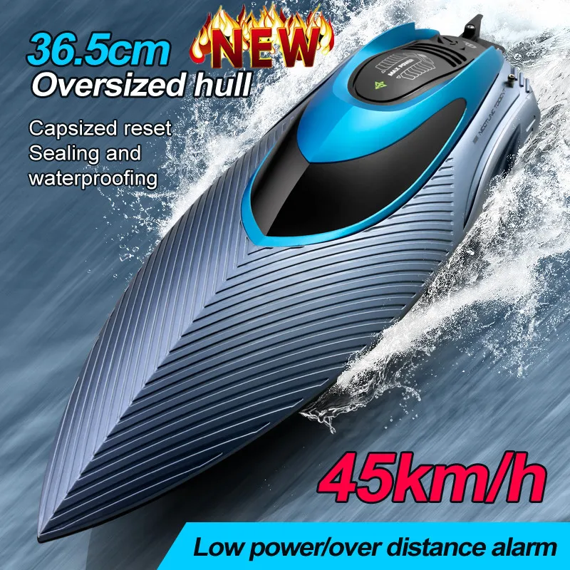 Remote Control Boat 45KM/H High Speed LED Light Remote Control SpeedBoat  Capsized Reset Water-Cooled Motor IPX6 Waterproof