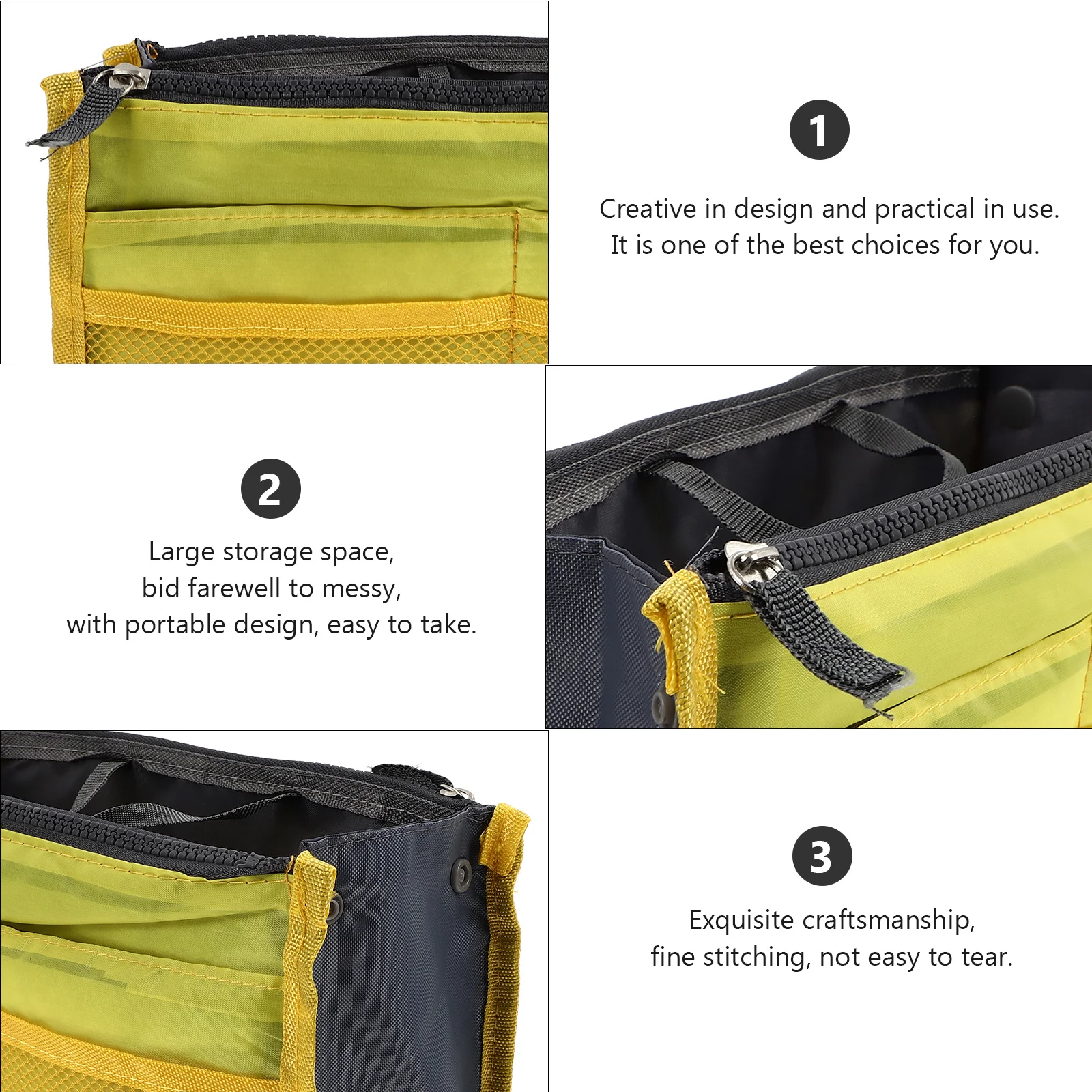 Doublure de sac à main de voyage élégante, 1 pièce, multicouche, grande capacité, organisateur en Nylon Durable, Portable, bijoux polyvalents