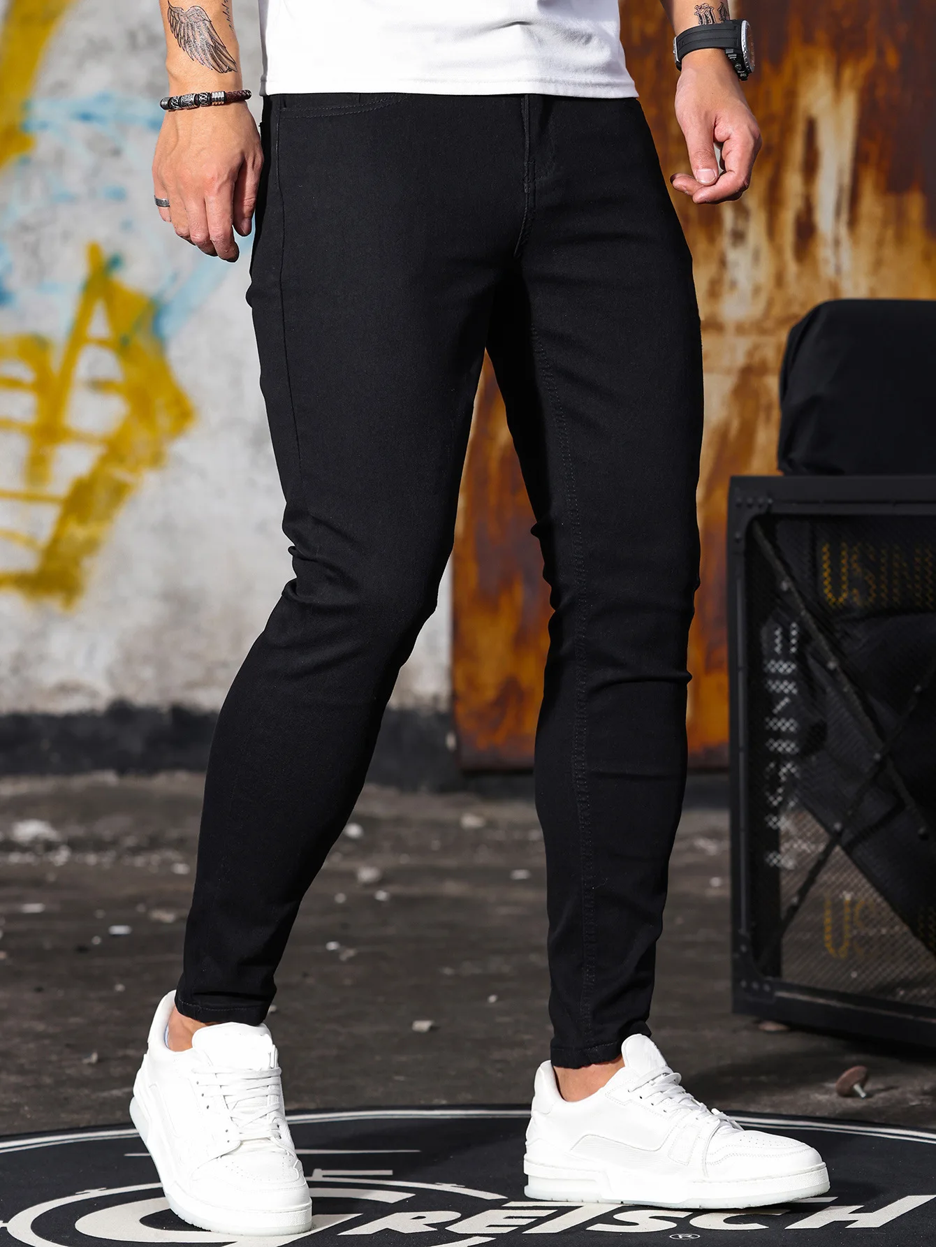 Neue Slim-Fit-Klassiker-Jeans für Herren, lässiger Street-Style, Stretch-Skinny-Jeans, Frühlings- und Herbstmode, vielseitige Herren-Denim-Hose im Pencil-Schnitt – Detail 23