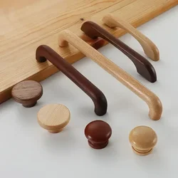 1pcs Cabinet Solid Wood Handles Nordic Wooden Door Handles Wardrobe Dresser Drawer Knobs Cupboard Pulls Furniture Hardware
