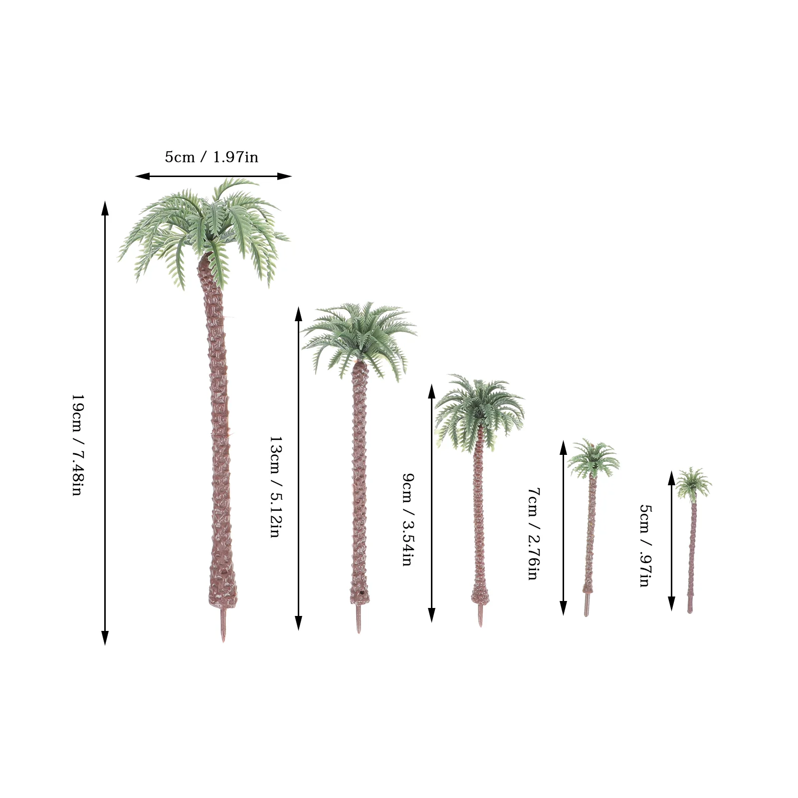 Mini AMP Arbre Modèle Chemin de Fer, Arbres Miniatures, Fausse Plante Décor Palmier, Paysage Architecture, Chapeau Haut de Forme, 25 Pcs