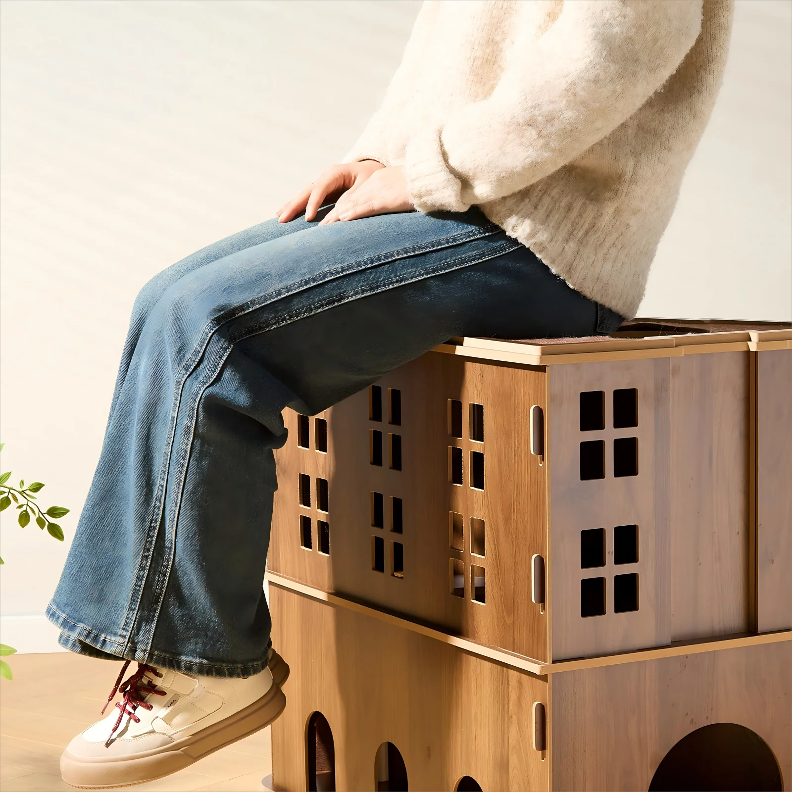 

Double Layer Can Grab Can Sleep Can Play Thick Bearing Climbing Frame Cat House Pet House