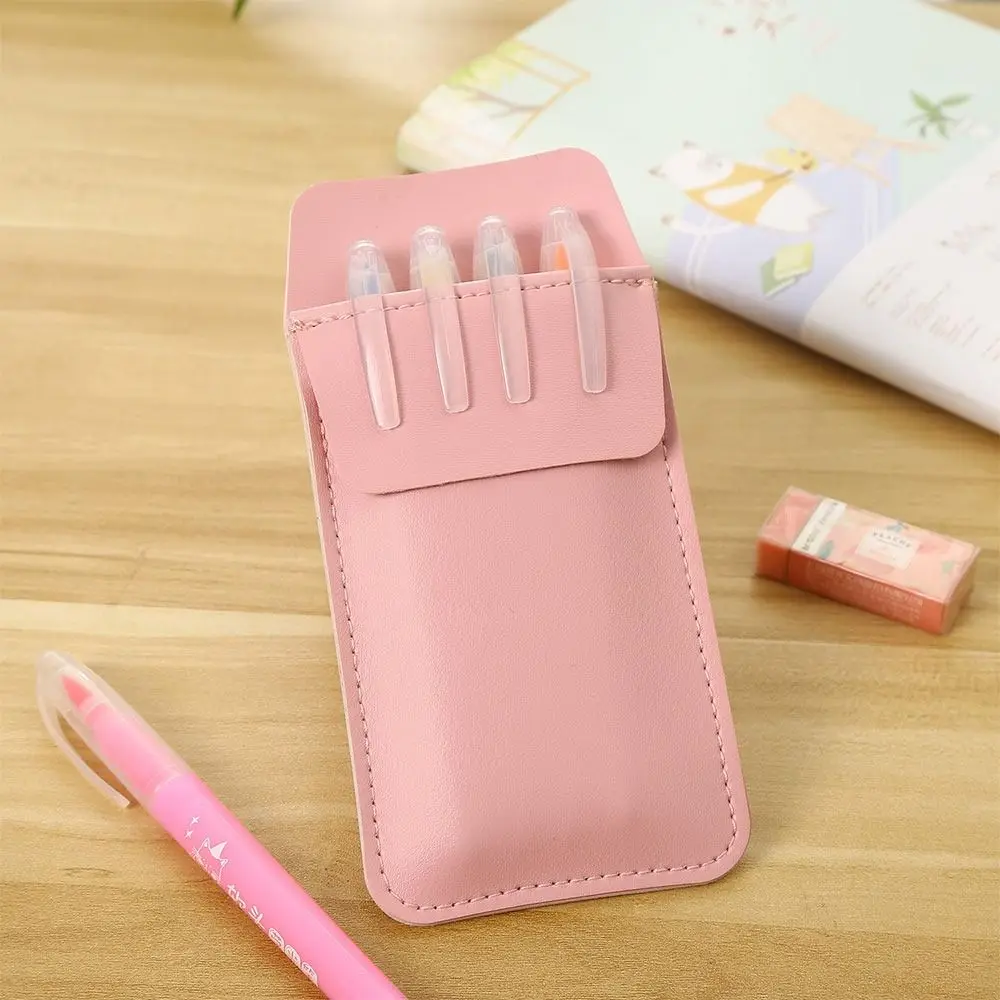 2 قطعة مفيدة عالية الجودة الجلود الأطباء الممرضات اكسسوارات القلم حقيبة مانعة للتسرب حقيبة أقلام حامل قلم جيب حامي مقلمة