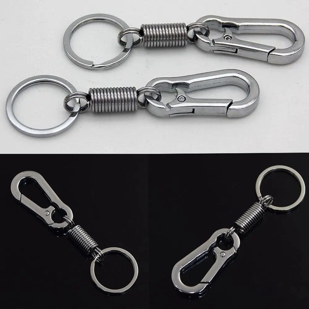 8.5cm/10.5cm Spring Gourd Buckle Retractable keyring Anti-lost buckles Bicycle Bottle Holder Carabiner keychain Waist Belt Clip