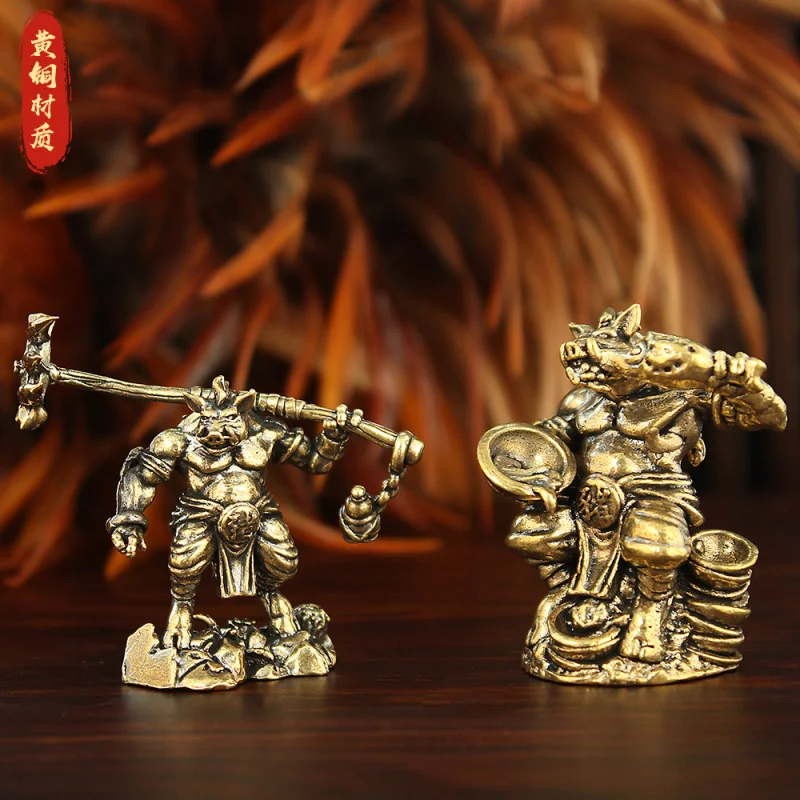 New Ganghye Brass Pig Bajie Entrance Decoration Pure Copper Tianpeng Marshal Desktop Living Room