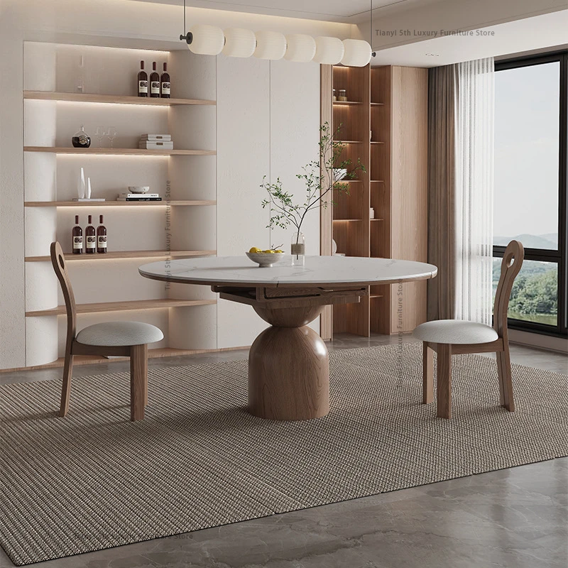 

Французский роскошный круглый обеденный стол из массива дерева в стиле ретро-модерн, простой обеденный стол для ресторана, простая домашняя мебель Tavolo Pranzo FYDT