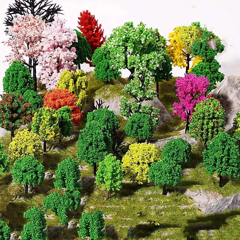 Árbol en miniatura a escala N para modelo de ferrocarril, diseño de Wargame, paisaje de terreno, accesorios de paisaje de montaña, Diorama, decoración de jardín