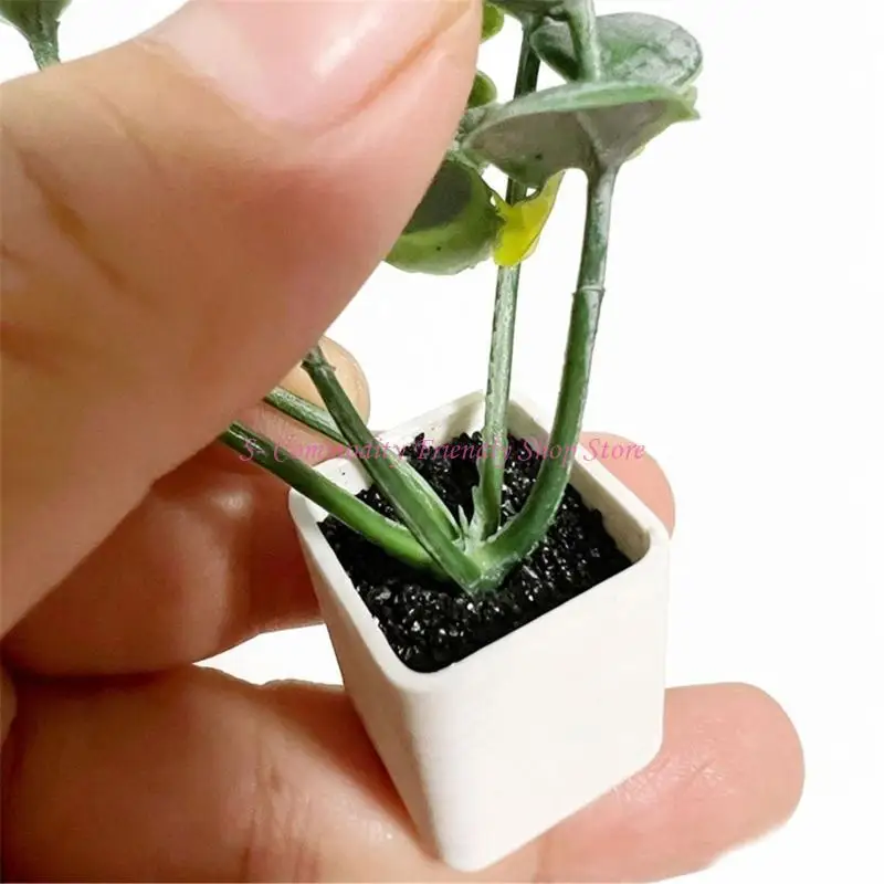 85AE 1/12 Potted Plant Doll House Decoration for Mini Room Shelves Scene Display