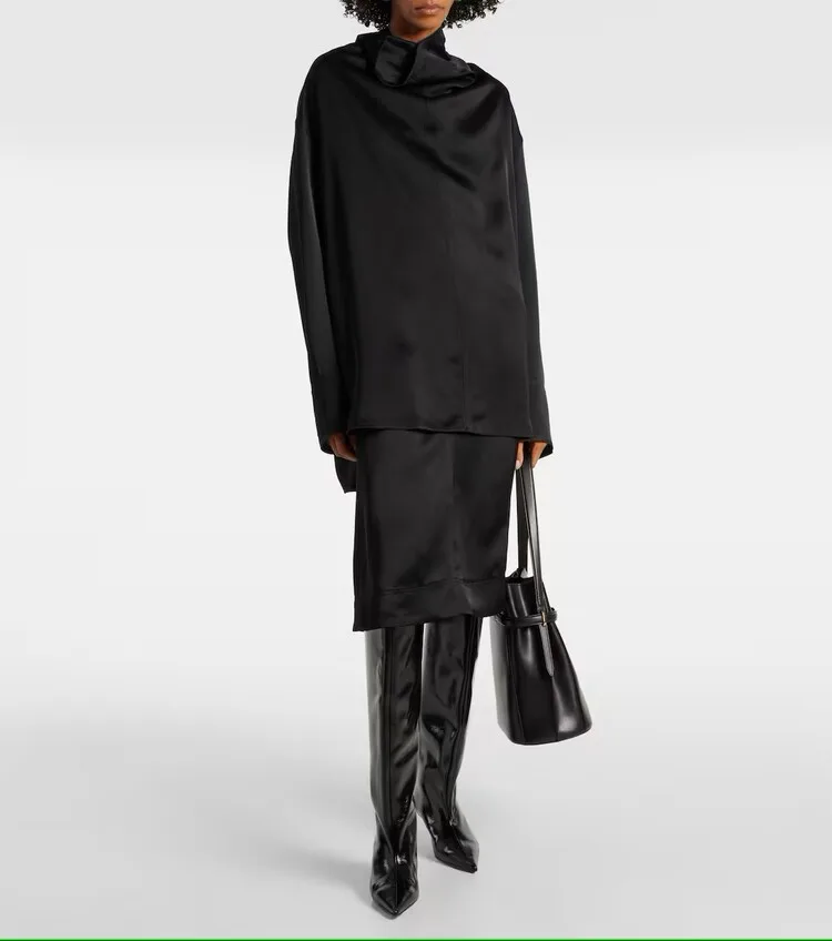 

Осенне-зимние новые сапоги до колена с острым носком на низком каблуке 5 см, модные черно-коричневые большие женские рыцарские сапоги средней длины