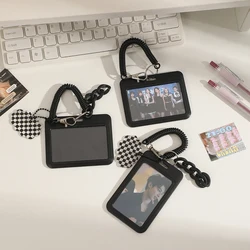 Y2K Style Idol Photocard Hold Case Black Theme Vintage Series Card Holder With Portable Bracelet INS Style Korea Y2K Accessories