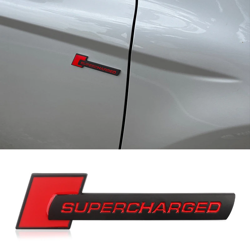 3d Metal Supercharged Emblem Badge Decal Car Sticker For Q7 S Line A6 C6 A8 D4 S4 B8 S6 C5 V6 Supercharged Logo Accessories